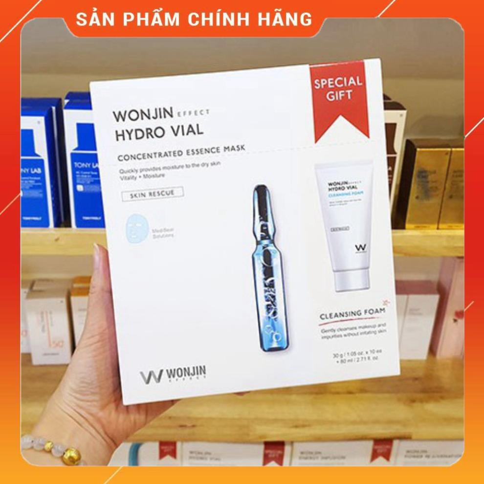 Hàng Hàn- Hộp 10 miếng mặt nạ Dr.wonjin Effect Hydro Vial + tuýp sữa rửa mặt 80ml