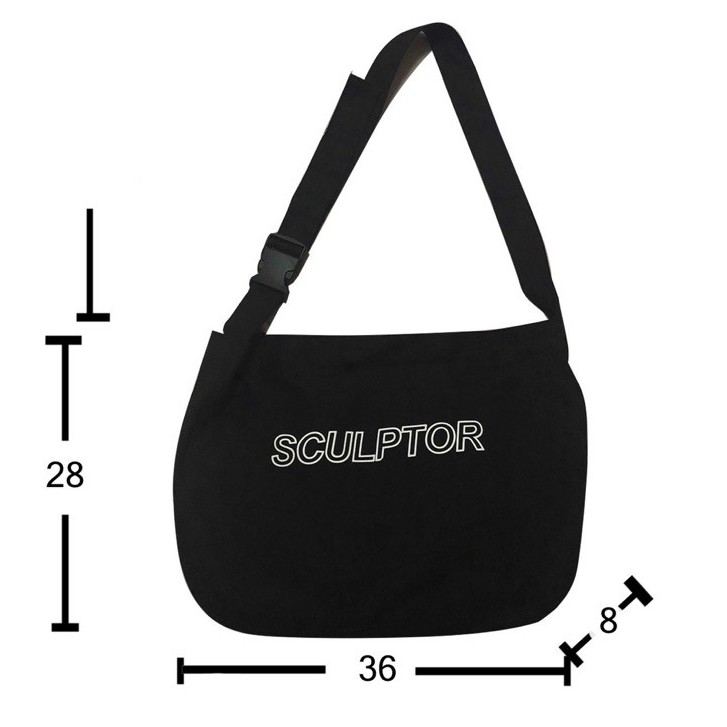 Túi đeo chéo vải canvas Sculptor phong cách unisex hiện đại