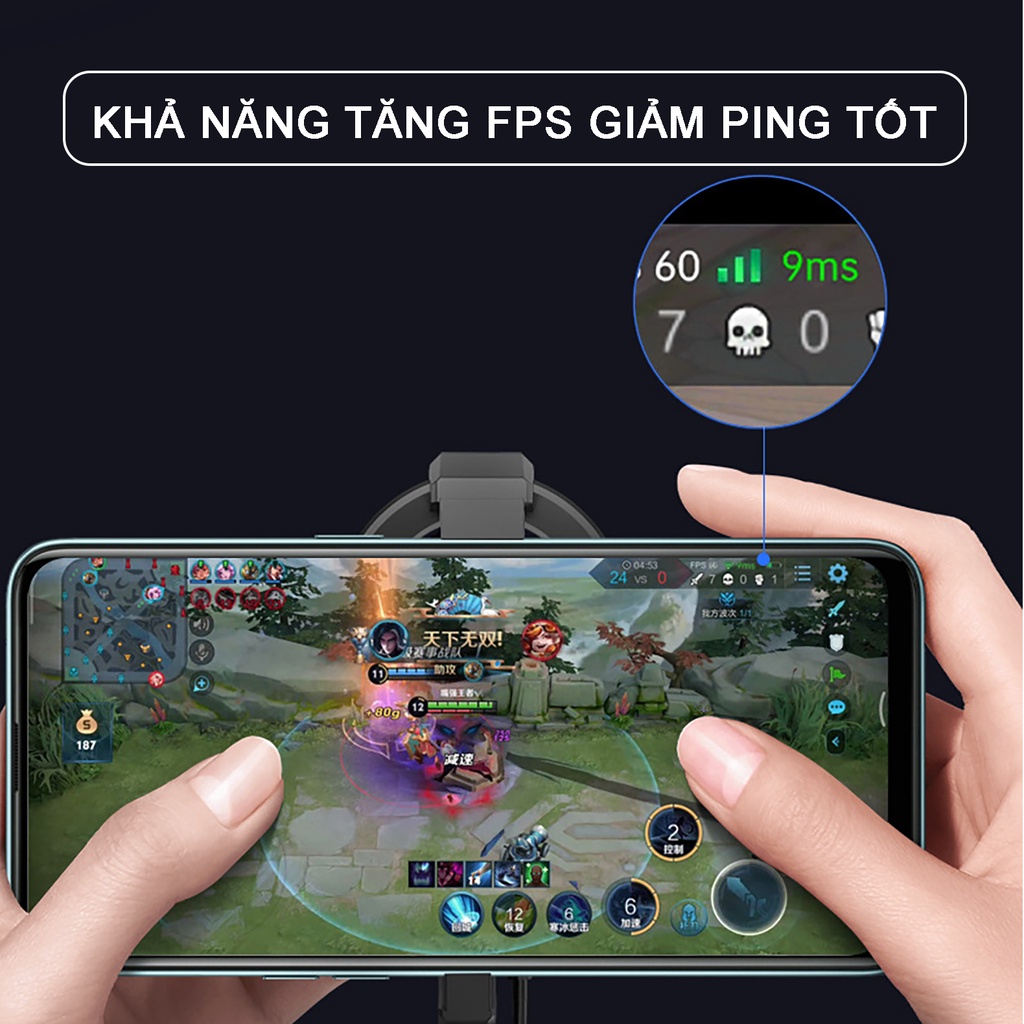 Quạt tản nhiệt điện thoại MEMO FL06 gaming mini quạt chống ồn chơi game pubg free fire liên quân mobile