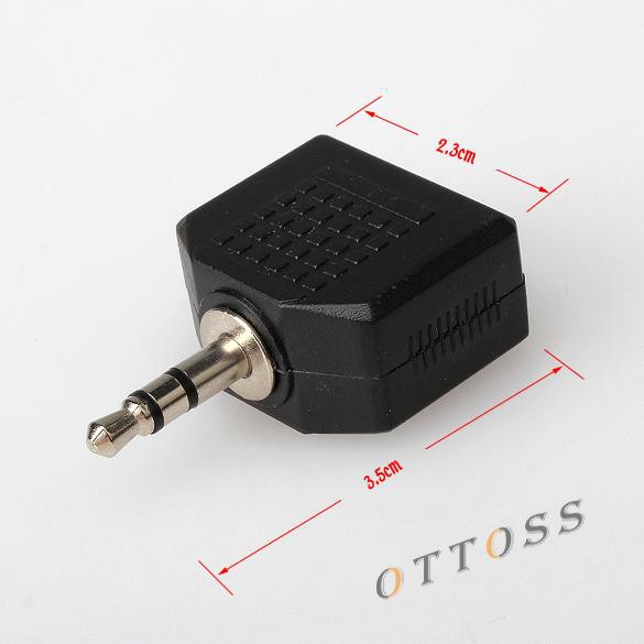 Adapter chia giắc cắm âm thanh/tai nghe 2 cổng 3.5mm