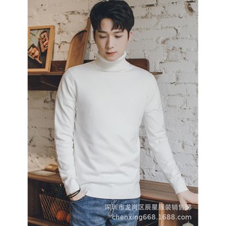 [ Free Ship 99K ] Áo len cổ lọ trắng đen