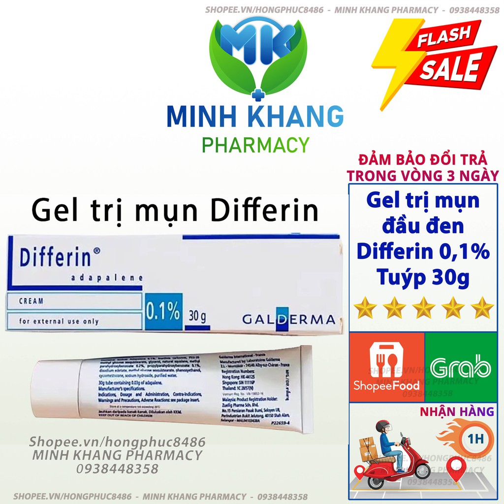 Kem làm giảm mụn đầu đen Diferin 0,1% tuýp 30gram [HÀNG CHUẨN] Minh Khang