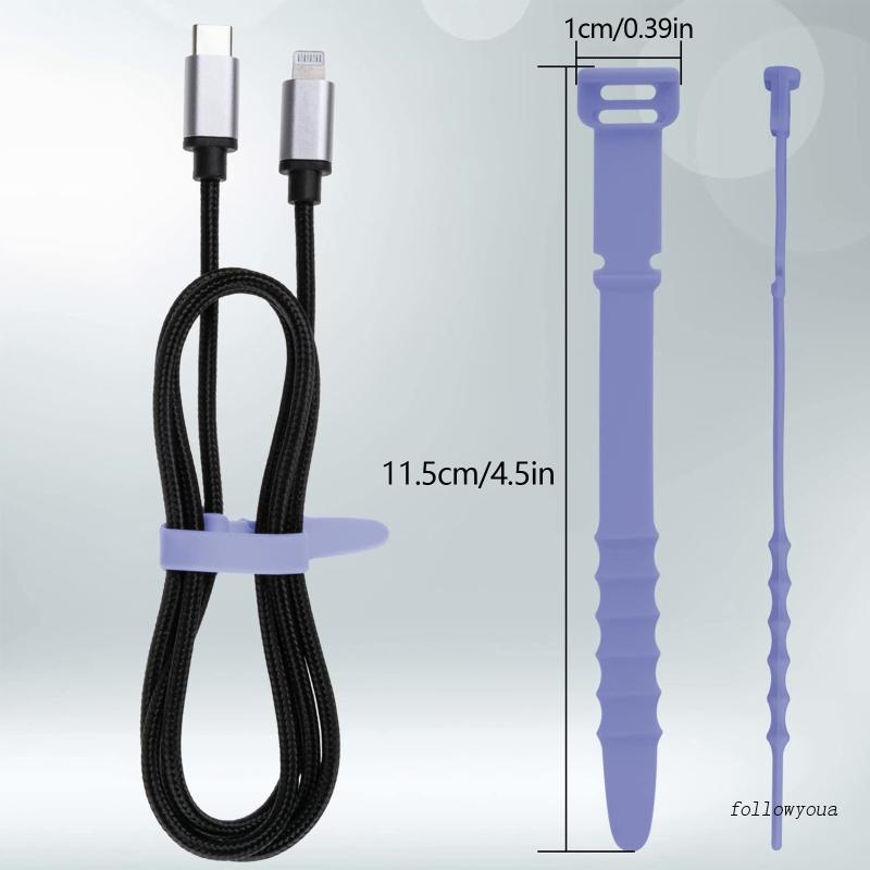 Set 20 Dây Silicone Co Giãn Buộc Cáp Máy Tính / TV / Điện Tử