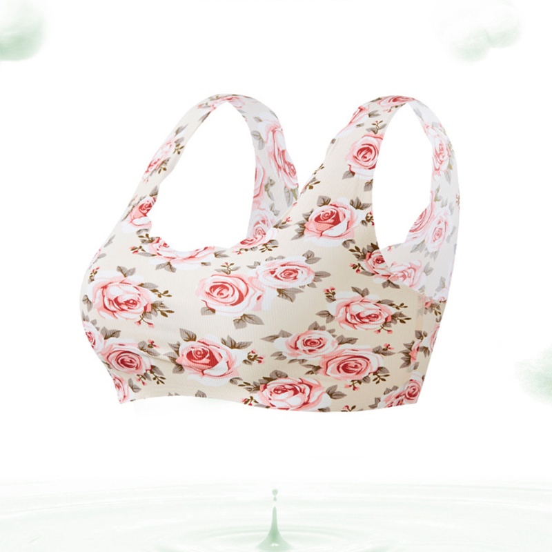 Áo Lót Lụa Không Đường May In Họa Tiết Hoa Có Mút Đệm Dành Cho Nữ YOUYO