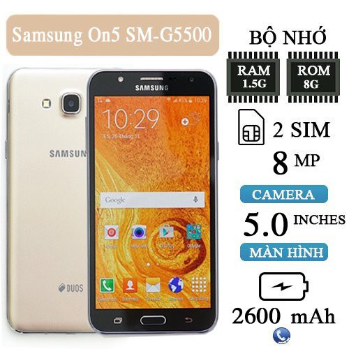 Điện thoại Samsung Galaxy On5 2SIM (ram 1.5/8G) mới 99%