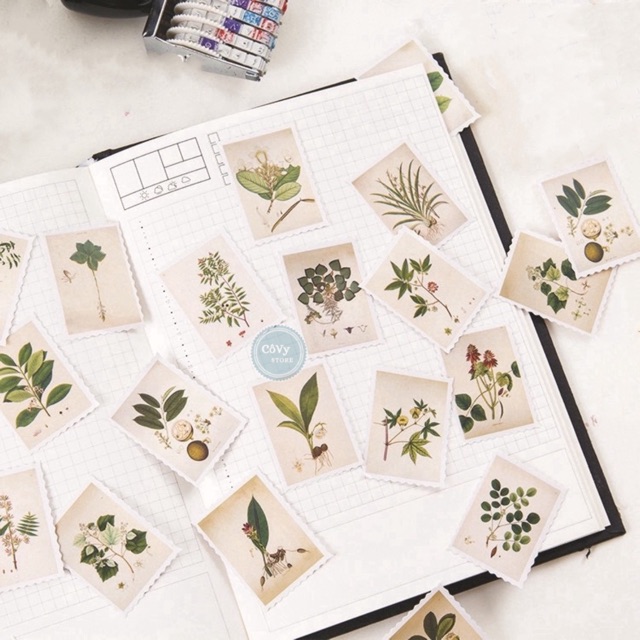 10 Stickers Cây Cỏ dạng tem