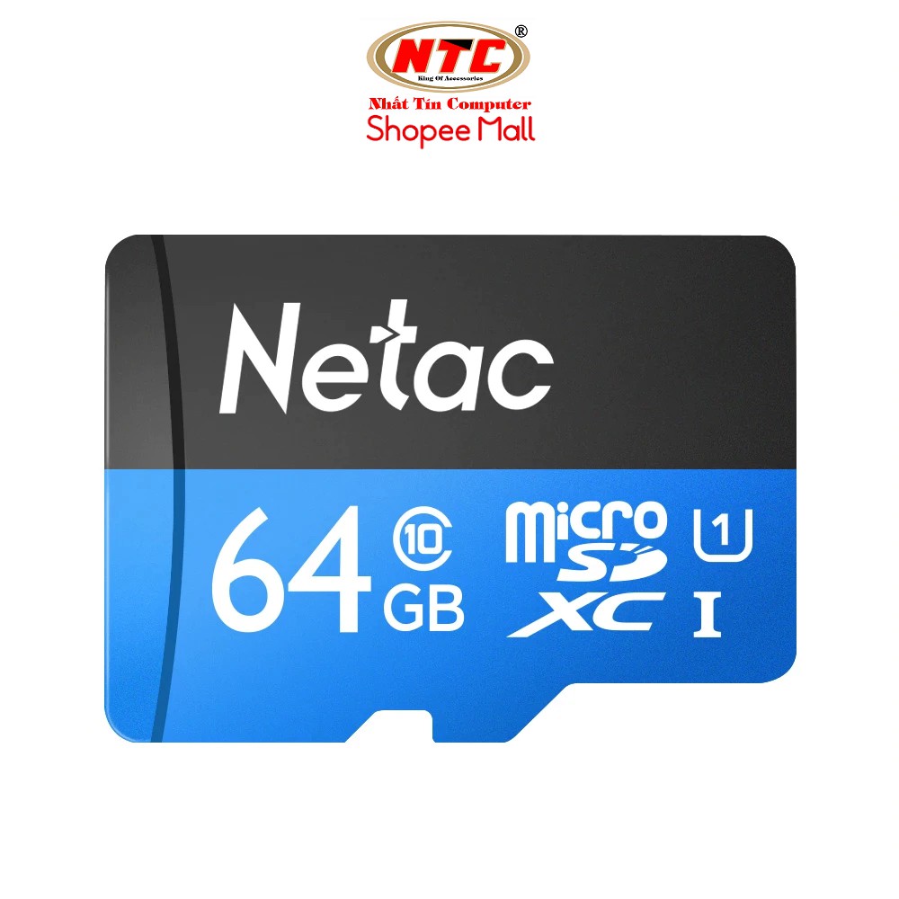 Thẻ nhớ MicroSDXC Netac C10 UHS-I U1 64GB 80MB/s (Đen) - Hãng phân phối chính thức