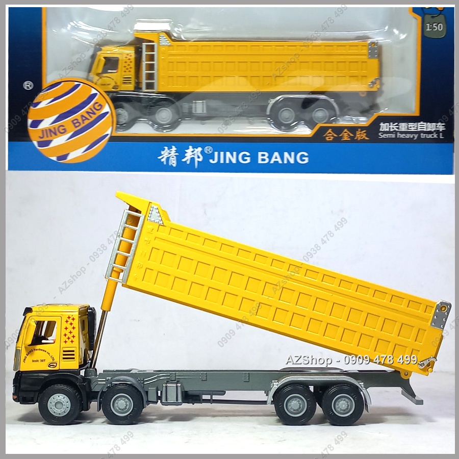 Mô Hình Kim Loại Xe Tải Ben Công Trình Hạng Nặng Tỉ Lệ 1:50 - HOWO