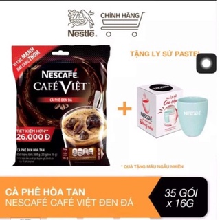 [TẶNG 2 GÓI]Cà phê hoà tan Nestcafe Cafe Việt cà phê đen đá(túi 35 gói)