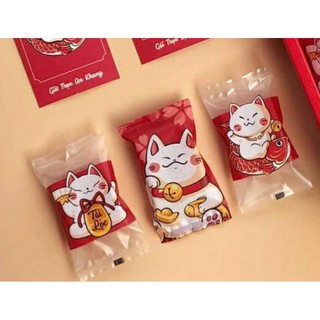 Túi đựng bánh dứa mèo thần tài 50c