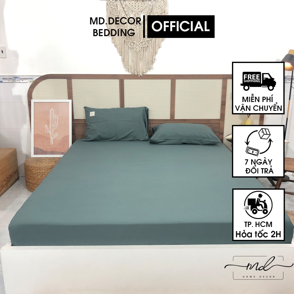 Bộ chăn ga gối Cotton Tici MD.Decor - Bedding trơn màu phong cách hàn quốc nhiều kích thước M2,M4,M6,M8
