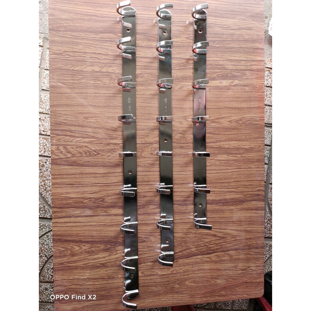 Móc treo quần áo gắn tường Inox 304 loại móc dẹp Bóng