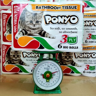 Combo 5 lốc Giấy vệ sinh PONYO 6 cuộn