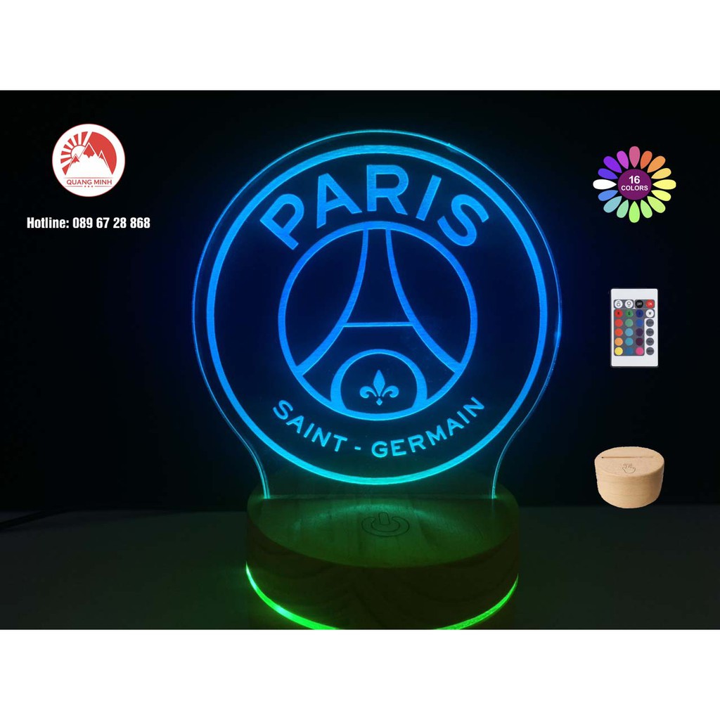 Đèn Ngủ led 3D, Đèn để Bàn phòng ngủ, đèn để bàn làm việc khắc logo các câu lạc bóng đá bộ nổi tiếng