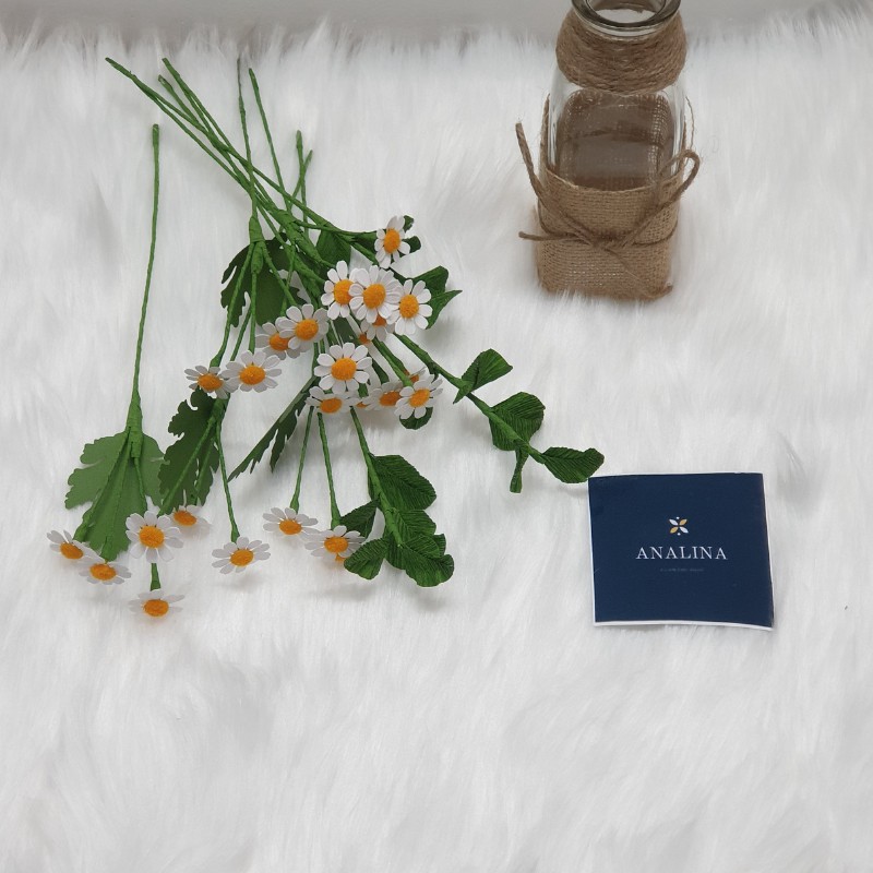 [giá rẻ]Set Cúc - Tana- giấy mỹ thuật Hàn Quốc nhập khẩu giá rẻ +lá khuynh điệp -hoa trang trí-homedecor