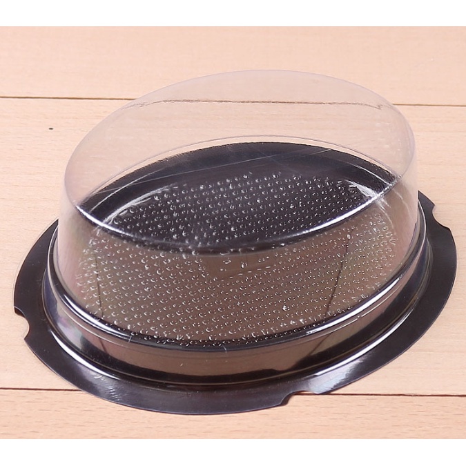 (Set 50) Hộp Nhựa Oval Đế Nâu Nắp Trong Mini (F71)