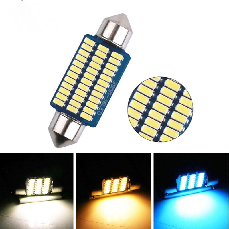 Đèn led ánh sáng trắng 4000K 6000K C5W C10W 31mm 36mm 39mm 41mm 12V gắn trần xe hơi