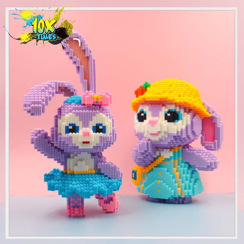 (size 38 cm) mô hình lắp ráp 3d Thỏ tím stella lou múa bale dễ thương cute quà tặng sinh nhật bạn gái, đồ decor