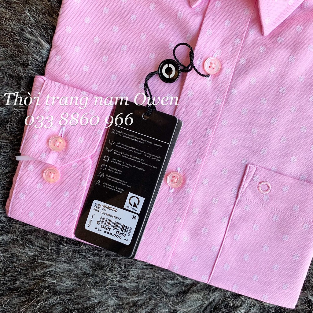 OWEN - Áo sơ mi dài tay Owen Slimfit vải sợi tre màu hồng nhạt 68079 - Áo sơ mi nam | BigBuy360 - bigbuy360.vn