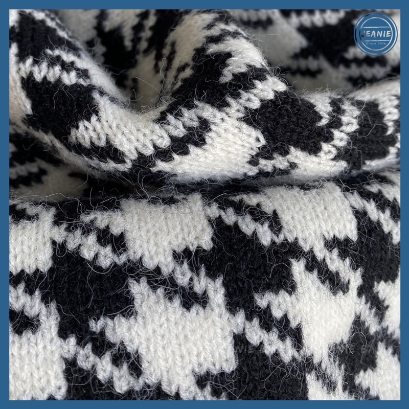 Áo gile ulzzang JEANIE hoạ tiết ziczac, áo len form rộng 4 màu cá tính chất len lông cừu đẹp