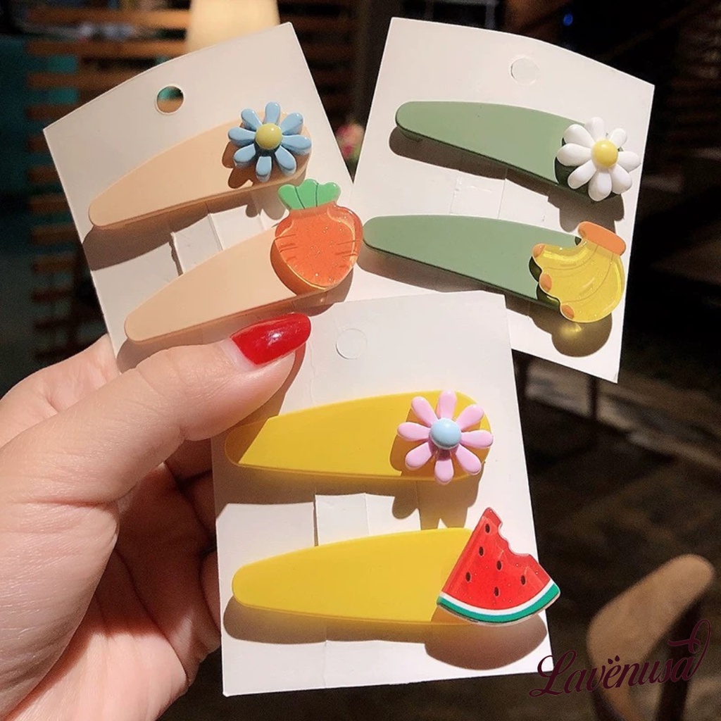 Kẹp tóc mái cặp mái hình hoa quả dễ thương đáng yêu set 2 cái LAVENUSA CT11