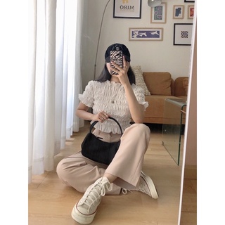 JANET STUDIO •  nhún thun tay ngắn