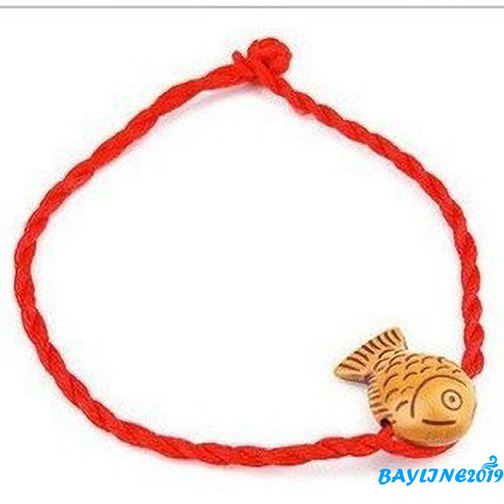 Vòng tay dây thừng đỏ gỗ giả làm quà tặng