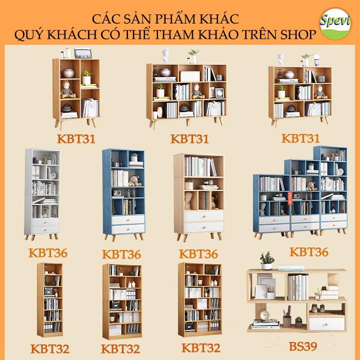 Tủ Sách Đứng Thông Minh Hiện Đại Tự Lắp Ráp FIVO Mẫu KBT32 Chất Liệu Gỗ MDF Và HMR Chống Ẩm Cực Tốt (40x24x179cm)