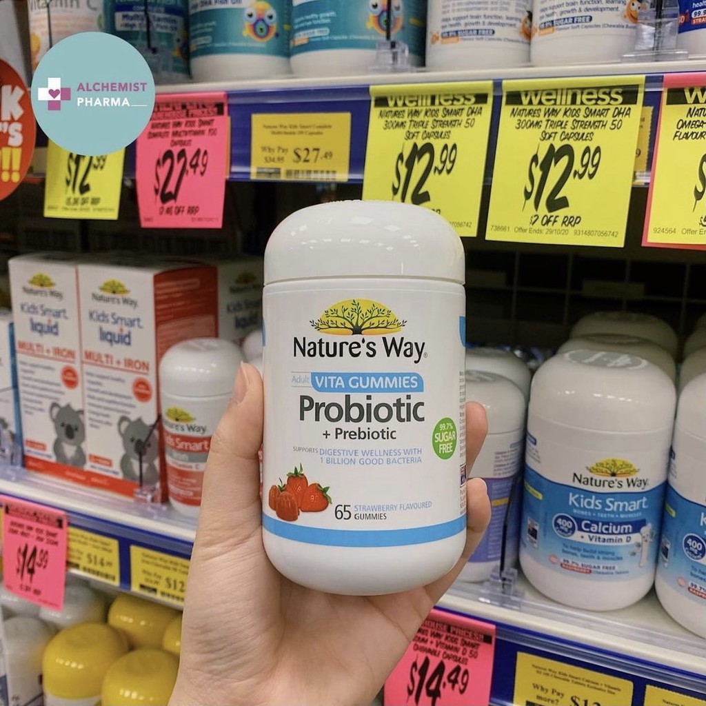 KẸO DẺO BỔ SUNG MEN VI SINH CHO HỆ TIÊU HOÁ NATURE'S WAY PROBIOTIC + PREBIOTIC | BigBuy360 - bigbuy360.vn