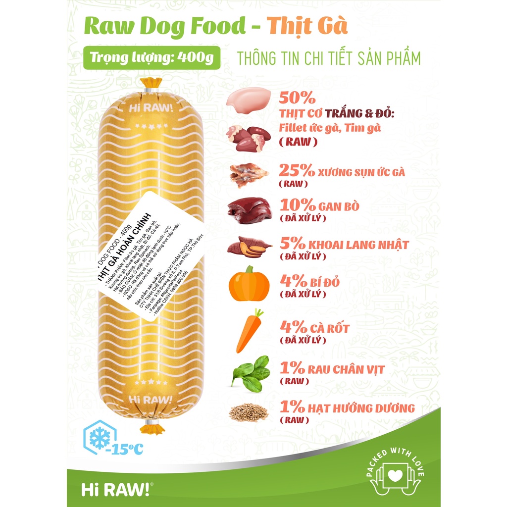Thịt tươi raw dog cấp đông cho chó