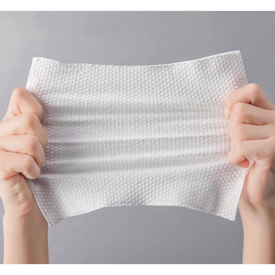 Khăn mặt khô cuộn tẩy trang giấy lau mặt cotton dùng 1 lần lau khô lau ướt