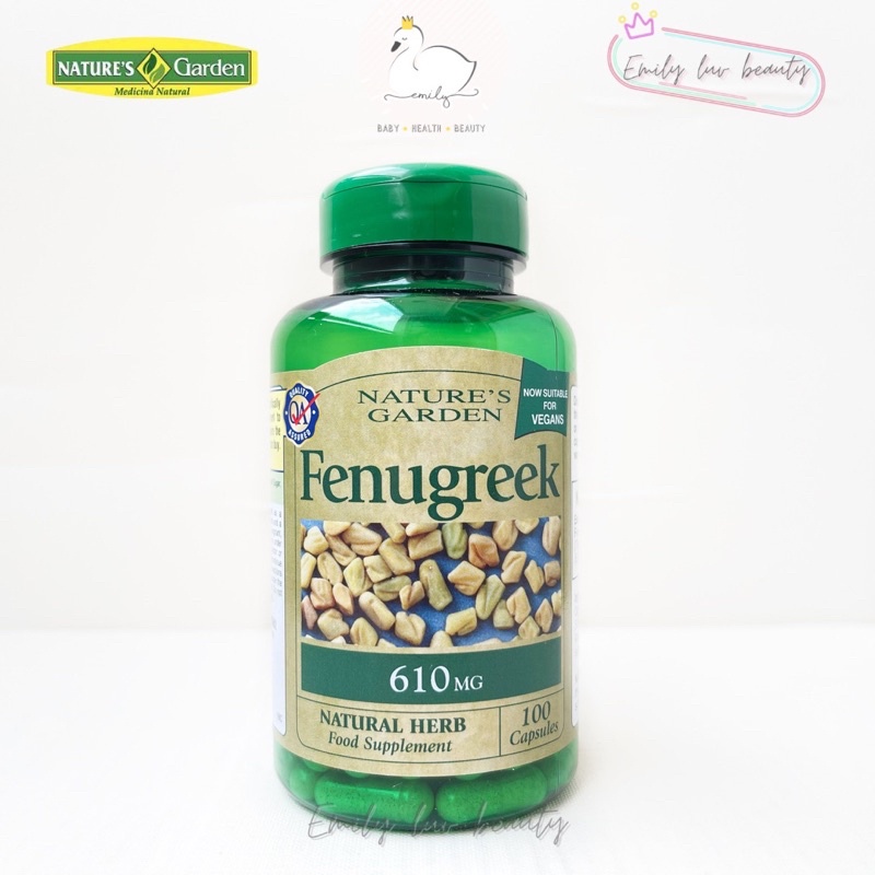 Viên lợi sữa cỏ cà ri Nature’s Garden Fenugreek 610mg của Anh hộp 100 viên