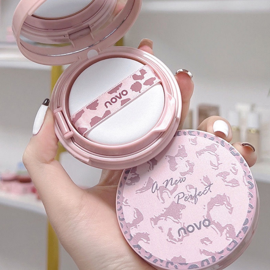 Phấn Nước NOVO Da Beo Hồng Che Khuyết Điểm Toàn Diện Dưỡng Ẩm Chống Thấm Nước