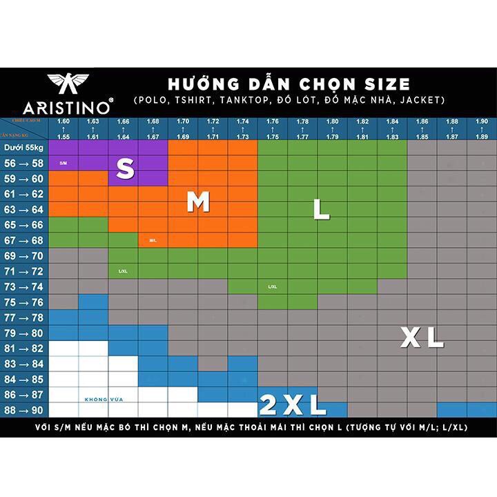 Áo thun nam cổ bẻ ARISTINO size XL (72-78 kg) (nhiều mẫu)