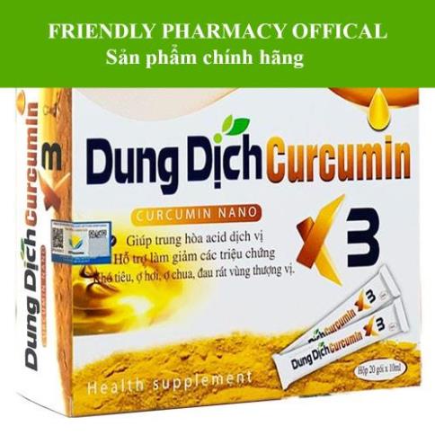 Dung dịch Curcumin X3 - hỗ trợ trung hòa acid dịch vị, giảm đau dạ dày (20 gói 10ml)