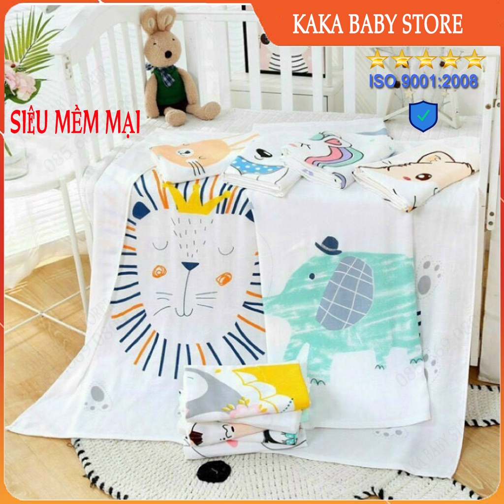 Khăn tắm cho bé Aden lụa cao cấp 4 lớp nhiều mẫu đáng yêu, mềm mịn (kích thước 1m1x1m1)