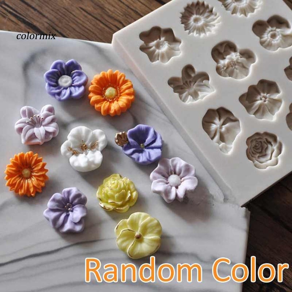 CLMX♥11 Cavity Silicone Rose Flower Cake Mold Chocolate Pastry Baking Tray DIY Tool