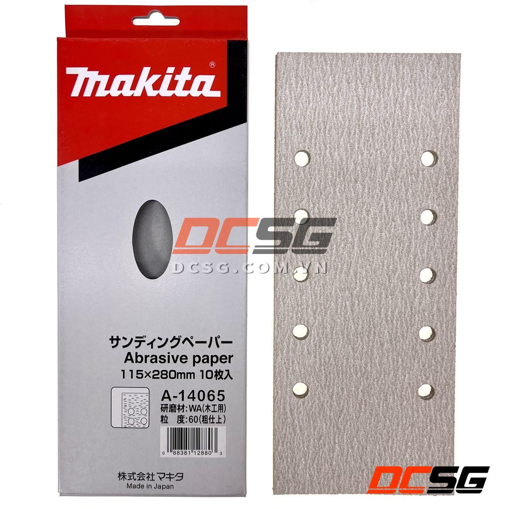 Giấy chà nhám cho gỗ 115x280mm WA60 Makita A-14065 (10 tờ/ bộ) | DCSG