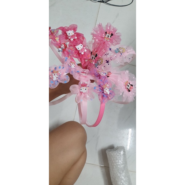 [MẪU HOT HIT] Xước Bờm Cài Tóc Voan Phối hoạt hình Đáng Yêu Cho Bé, Xược tóc, Băng Đô Bé Gái.