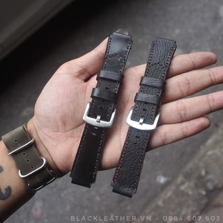 Dây đồng hồ da bò cho Casio AE1200 WHD và Seiko 5 37mm 【 Tặng Khóa + Cây thay dây 】