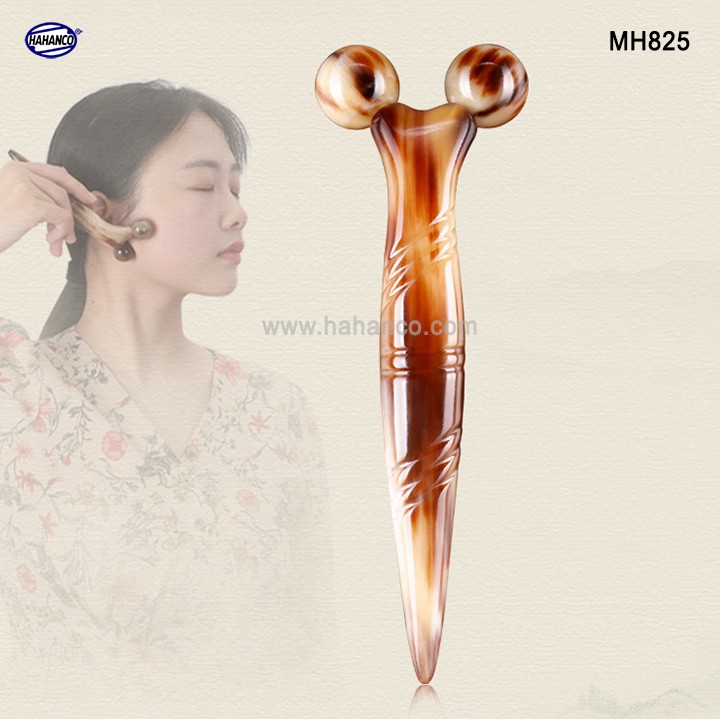 Dụng cụ lăn massage nâng cơ mặt và body bằng sừng - HAHANCO -MH825