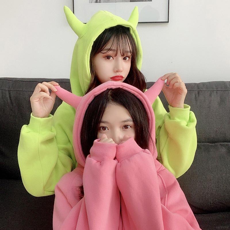 Áo Hoodie Dài Tay Dáng Rộng Màu Sắc Ngọt Ngào Thời Trang Dành Cho Nữ | BigBuy360 - bigbuy360.vn