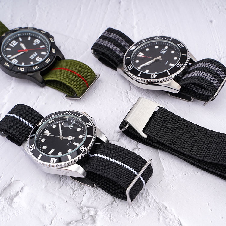 Dây Đeo Đồng Hồ Thể Thao Bằng Nylon Co Giãn Tốt Kích Thước 18mm 20mm 22mm 24Mm
