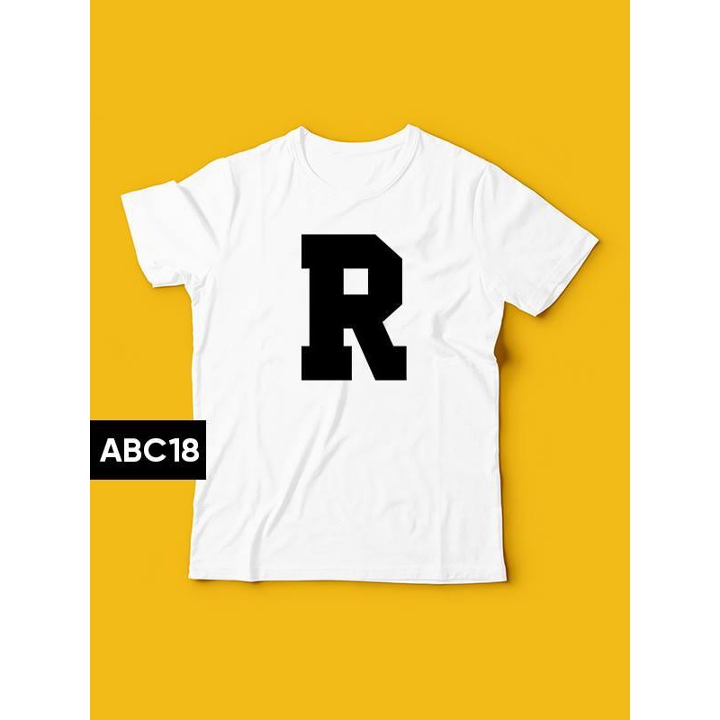 Áo thun nữ đẹp form rộng Hàn Quốc in bảng chữ cái chữ R ( Trắng )