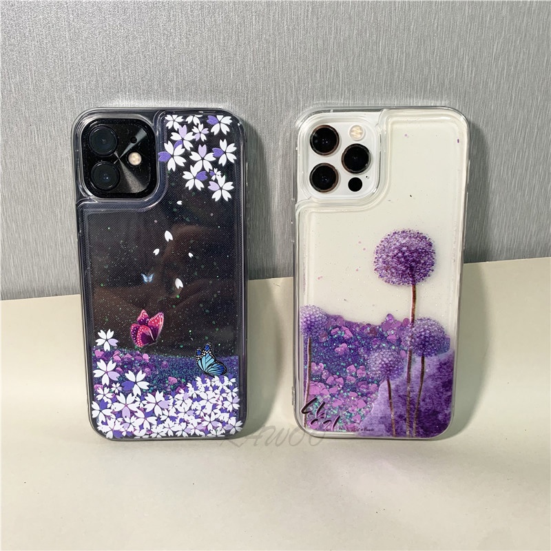 Ốp Điện Thoại Cát Chảy Kim Tuyến Họa Tiết Bướm Cho iPhone 13 Pro MAX 12 Pro 11 X XR XS MAX 7 8 Plus 6 6S SE 2020