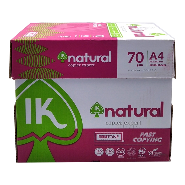 Thùng Giấy Photo IK-Natural Indo A4/70 Gms - natural