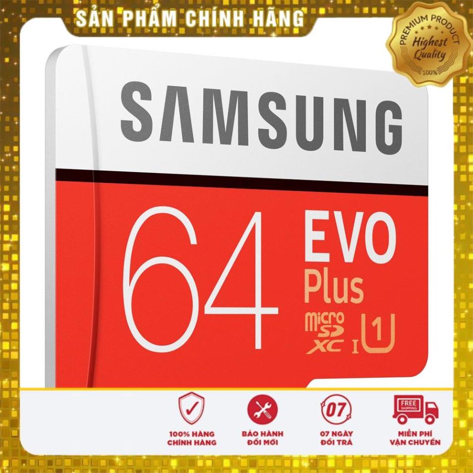 (giá khai trương) Thẻ nhớ 64GB Samsung Plus Class10 100Mb/s Tốc độ cao