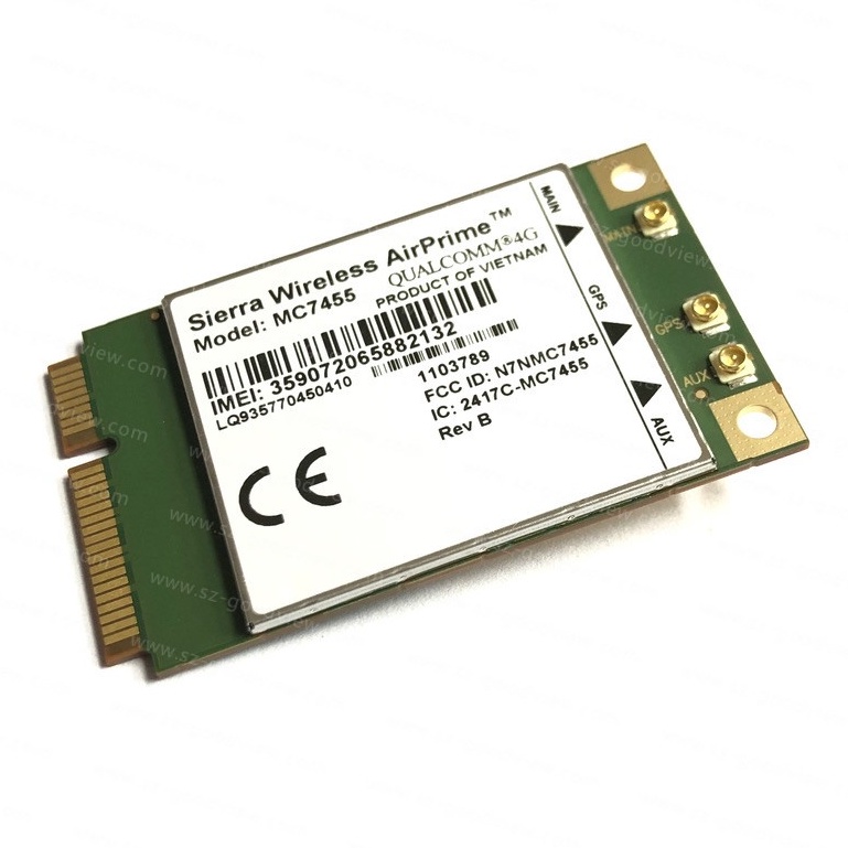 Card WWAN MC7455 thu bắt sóng 3G/4G/LTE cho laptop - Sierra Wireless (Mini PCI/mPCIe)