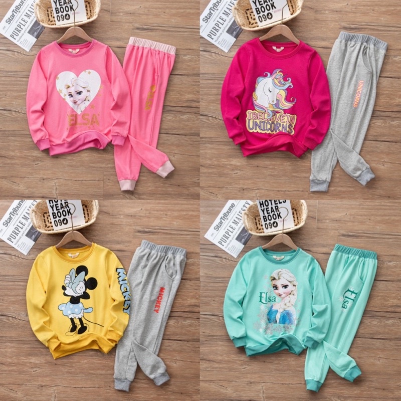 GIÁ SỐC  Bộ nỉ da cá bé gái xuất dư cực mềm mịn 18-43kg