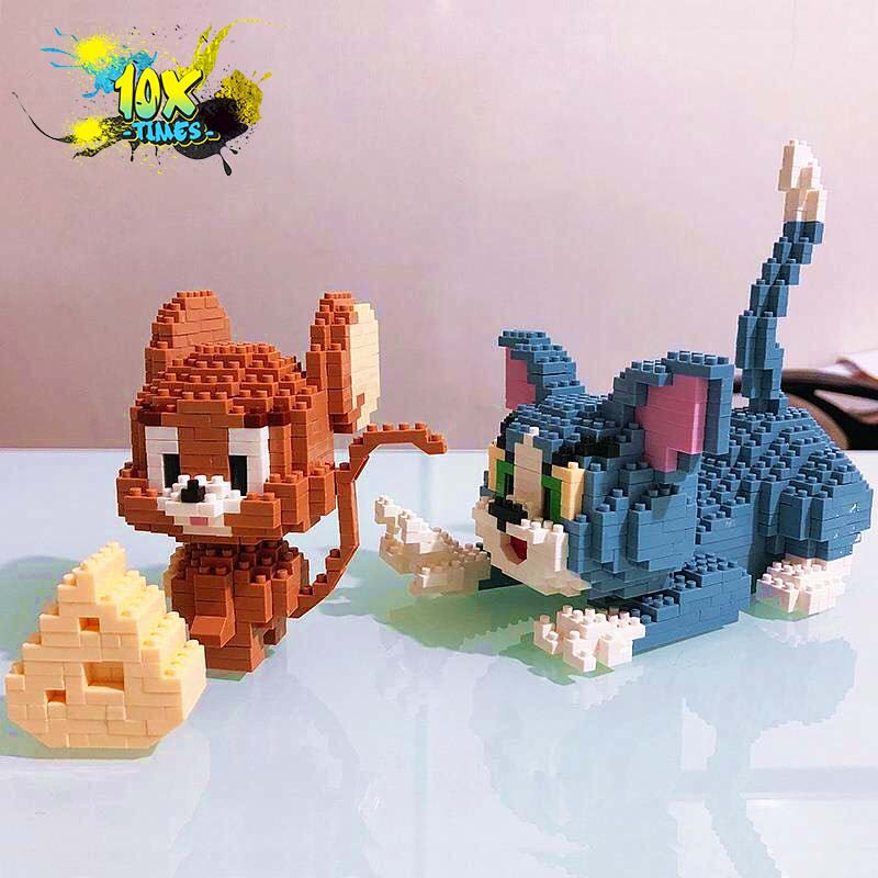 Đồ chơi lắp ráp 3d Tom and Jerry (mèo và chuột) dễ thương cute quà tặng sinh nhật trẻ em bạn trai bạn gái